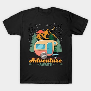 Adventure Awaits Travel By Caravan T-Shirt